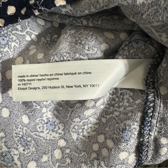 Eloquii Boho Balloon Sleeve Blue Floral Print Tunic Blouse - Picture 5 of 8